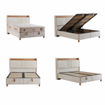 BAMBI - Ensemble de lit tapissier H3 Cappadoce – Confort Ultime, Technologie Intelligente et Rangement Caché