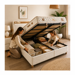 BAMBI - Ensemble de lit tapissier H3 Cappadoce – Confort Ultime, Technologie Intelligente et Rangement Caché