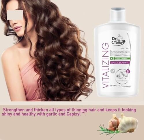 Farmasi Vitalising garlic shampoo 500 ml - protects against breakage and spills. Formula developed and enriched with garlic and capixy, 1108062