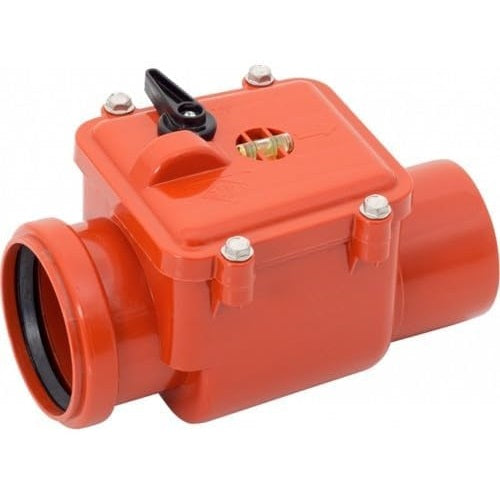 Plastic non-return valve with double rat protection (DN 110 mm)