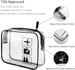 Toiletry bag transparent bag for liquids, hand luggage, cosmetics, transparent bag for airport, travel, 1 liter, white