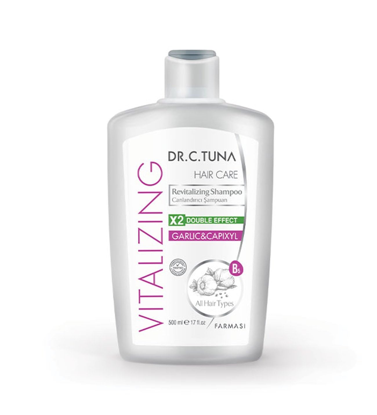 Farmasi Vitalising garlic shampoo 500 ml - protects against breakage and spills. Formula developed and enriched with garlic and capixy, 1108062