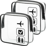 Toiletry bag transparent bag for liquids, hand luggage, cosmetics, transparent bag for airport, travel, 1 liter, white