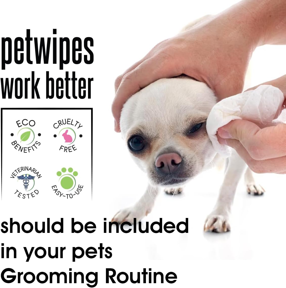 ZIPY 350 stuks vochtige doekjes voor honden, parfumvrij, voor poten, oren, billen en lichaam, 20 x 22 cm