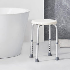 Adjustable Rotating Shower Stool - 360° Swivel Bathroom Safety Chair with Aluminium Frame
