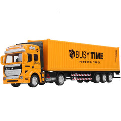 Alloy Container Truck Toy - Yellow Simulation Vehicle