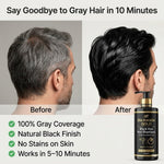 Shampoing Teinture Cheveux Noirs 400ml - Couverture 100% des Cheveux Gris en 5-10 Minutes, Résultats Professionnels & Qualité Salon, Couleur & Shampoing 2-en-1, Ne Tache Pas la Peau, Pour Hommes & Femmes