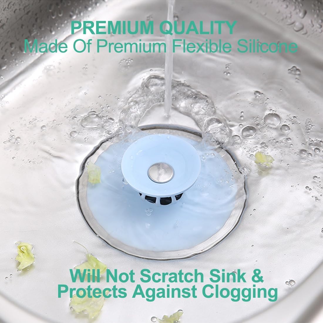 2-Pack Silicone Shower Drain Hair Catcher – Anti-Clog Bathtub & Sink Strainer, Reusable Floor Drain Cover