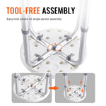 Adjustable Rotating Shower Stool - 360° Swivel Bathroom Safety Chair with Aluminium Frame