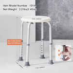 Adjustable Rotating Shower Stool - 360° Swivel Bathroom Safety Chair with Aluminium Frame