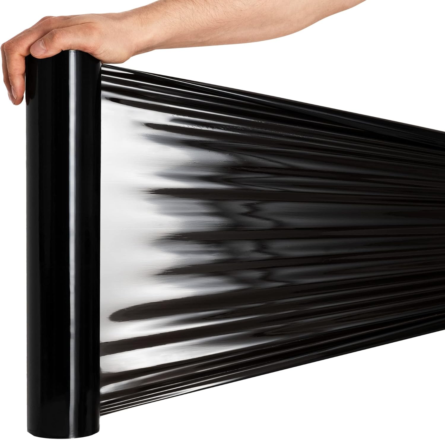 Transparent - Black Pallet Stretch Film - Pack of 6 - Professional Protective Wrap with High Resistance