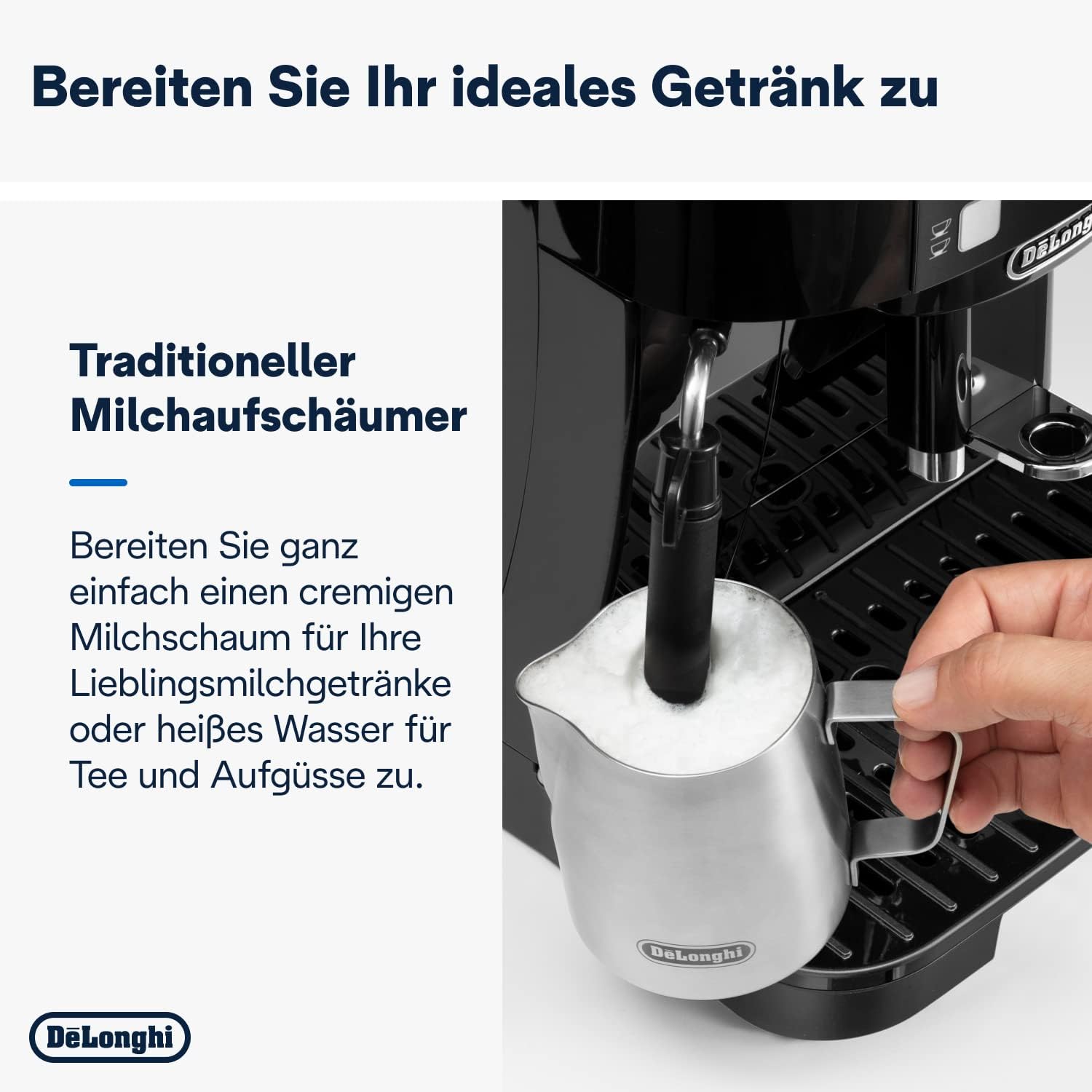 De'Longhi Magnifica S ECAM11.112.B Automatic Coffee Machine with Milk Frother - Bean to Cup Espresso Maker for Cappuccinos and Lattes