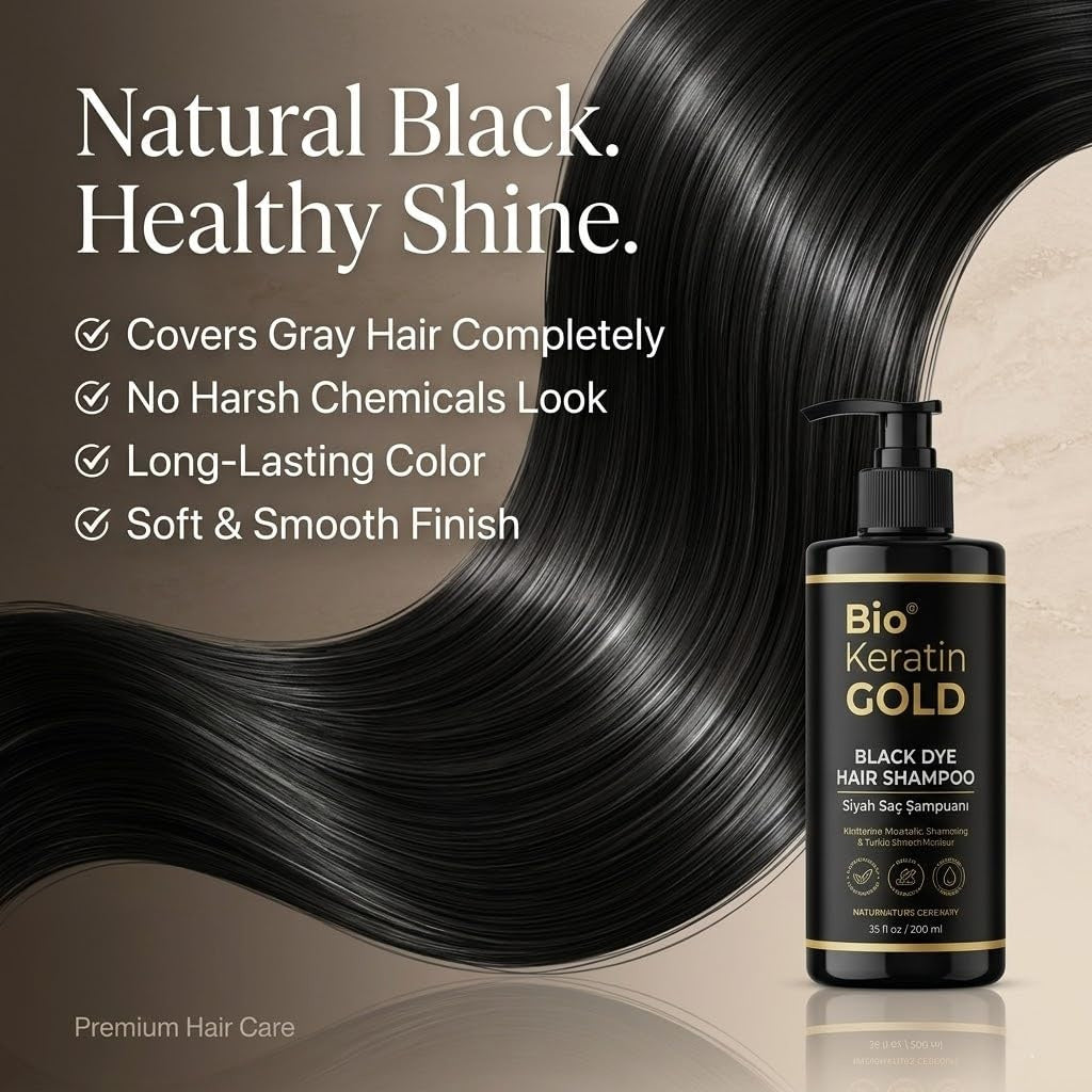 Shampoing Teinture Cheveux Noirs 400ml - Couverture 100% des Cheveux Gris en 5-10 Minutes, Résultats Professionnels & Qualité Salon, Couleur & Shampoing 2-en-1, Ne Tache Pas la Peau, Pour Hommes & Femmes