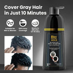 Shampoing Teinture Cheveux Noirs 400ml - Couverture 100% des Cheveux Gris en 5-10 Minutes, Résultats Professionnels & Qualité Salon, Couleur & Shampoing 2-en-1, Ne Tache Pas la Peau, Pour Hommes & Femmes