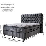 Lit coffre Fluffy avec matelas et sommier, lit avec rangement, ensemble complet avec matelas orthopédique 7 zones avec surmatelas, hypoallergénique, respirant, hauteur de couchage 67 cm