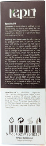 Lapri - Soin et protection - Soin des cheveux et du corps à l'huile d'abricot - Testé dermatologiquement (huile de bronze intense de Lapri Intense - 100 ml)