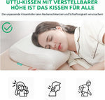 Oreiller à mémoire de forme - Conception ergonomique en sandwich avec hauteur réglable