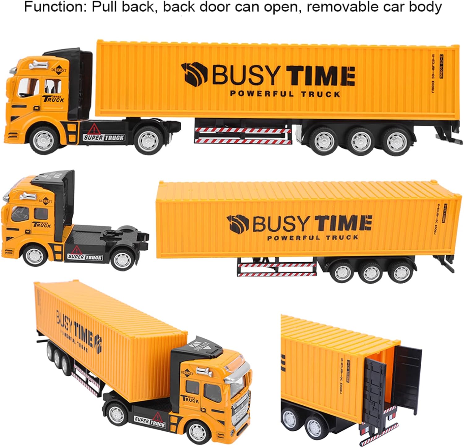 Alloy Container Truck Toy - Yellow Simulation Vehicle