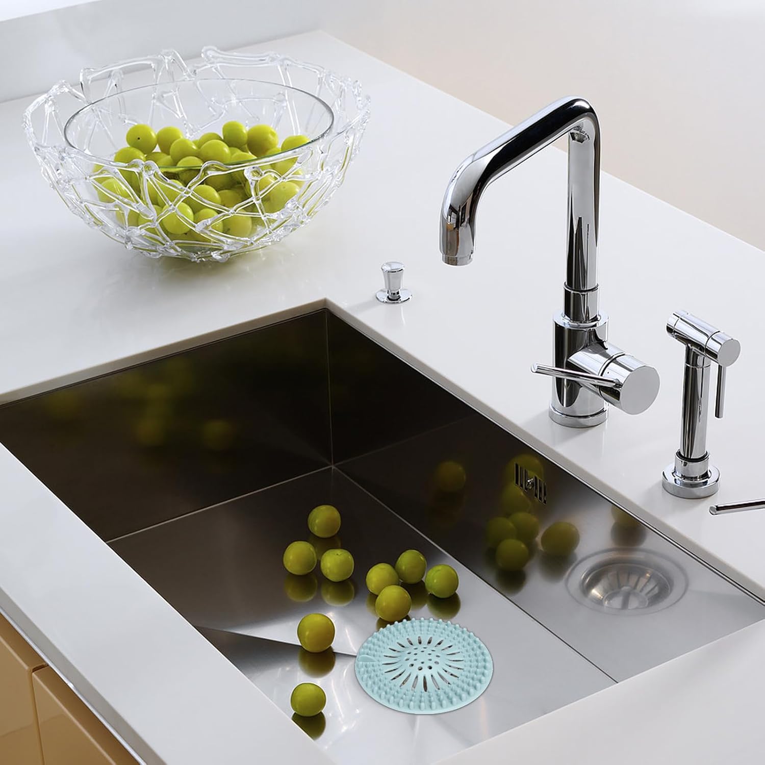 2-Pack Silicone Shower Drain Hair Catcher – Anti-Clog Bathtub & Sink Strainer, Reusable Floor Drain Cover