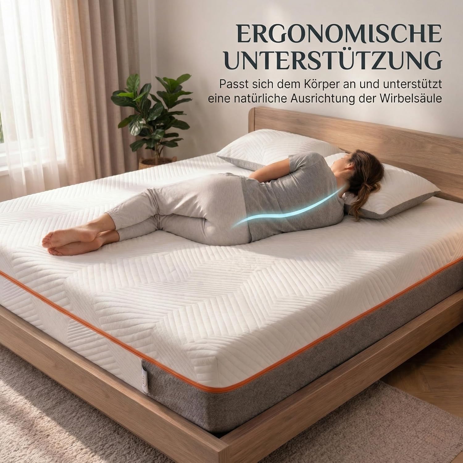 BSS Bedding Matelas Elite 22 cm – Matelas Mousse à Mémoire de Forme 7 Zones, Orthopédique, Soulage la Pression, Respirant et Antidérapant – Pour Dormeurs sur le Dos, le Côté et le Ventre