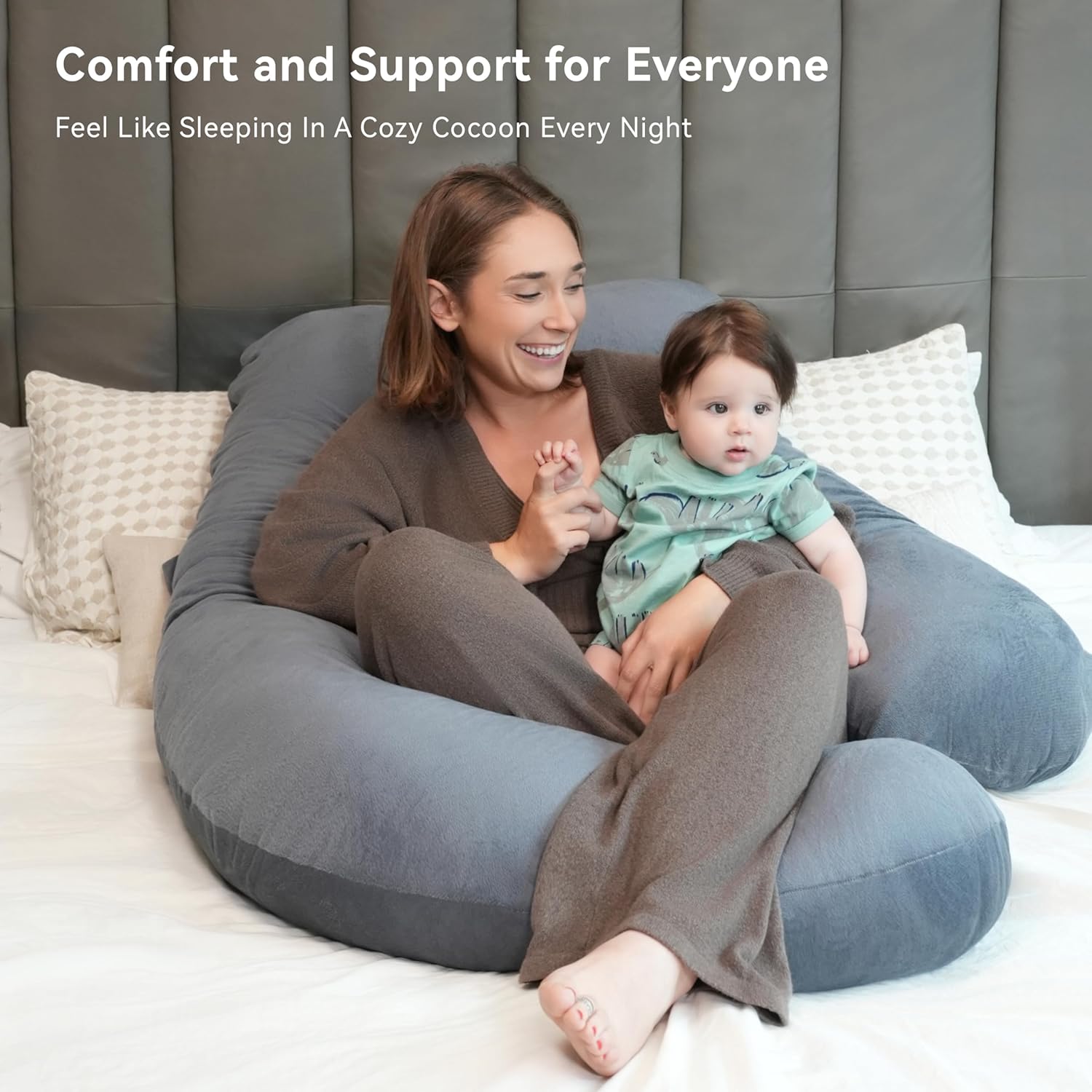 Pregnancy Pillow - Full Body U-Shape Maternity Support Pillow for Side Sleepers