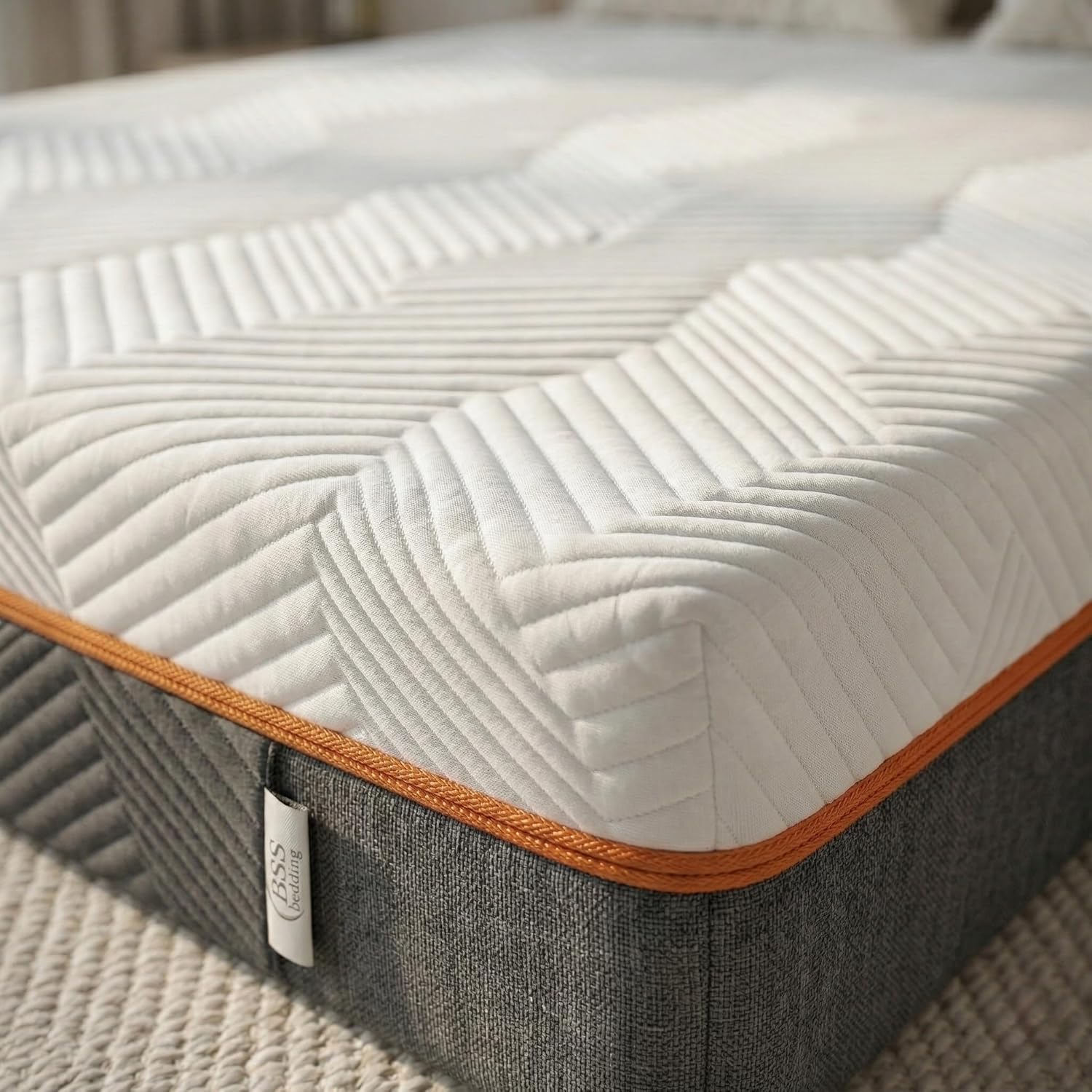 BSS Bedding Matelas Elite 22 cm – Matelas Mousse à Mémoire de Forme 7 Zones, Orthopédique, Soulage la Pression, Respirant et Antidérapant – Pour Dormeurs sur le Dos, le Côté et le Ventre