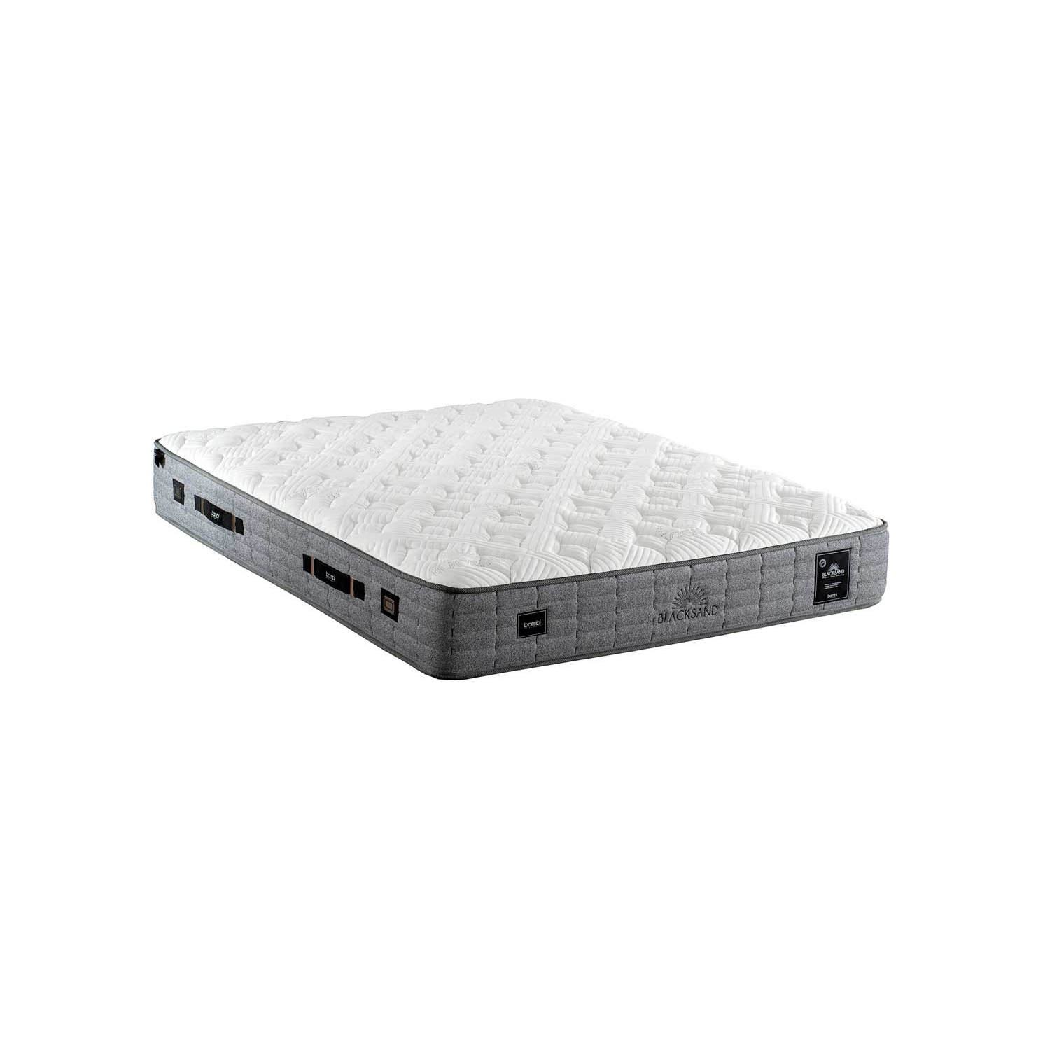 BAMBI - Ensemble Lit Sommier Boxspring Blacksand avec Rangement & Tête de Lit LED | Ensemble de Chambre Luxueux Premium