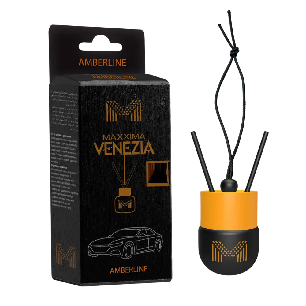 MAXXIMA VENEZIA Désodorisant de Voiture à Suspendre – Diffuseur de Parfum Décoratif avec Bâtonnets et Cordon – Désodorisant de Voiture Élégant pour Rétroviseur – Divers Parfums