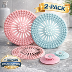 2-Pack Silicone Shower Drain Hair Catcher – Anti-Clog Bathtub & Sink Strainer, Reusable Floor Drain Cover