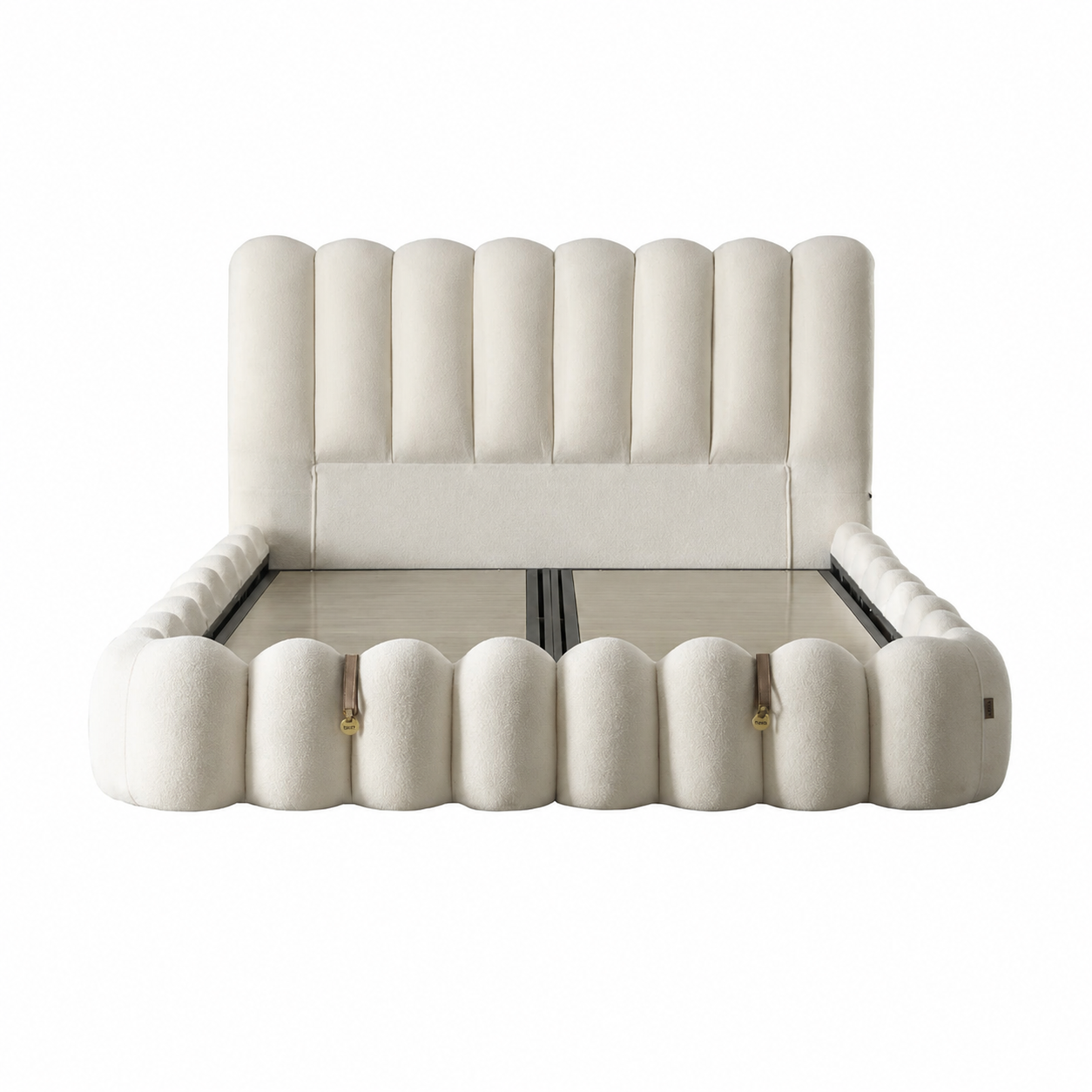 Bambi Vanilla Boxspring Bed Set H3 | Breathable Mattress & Storage