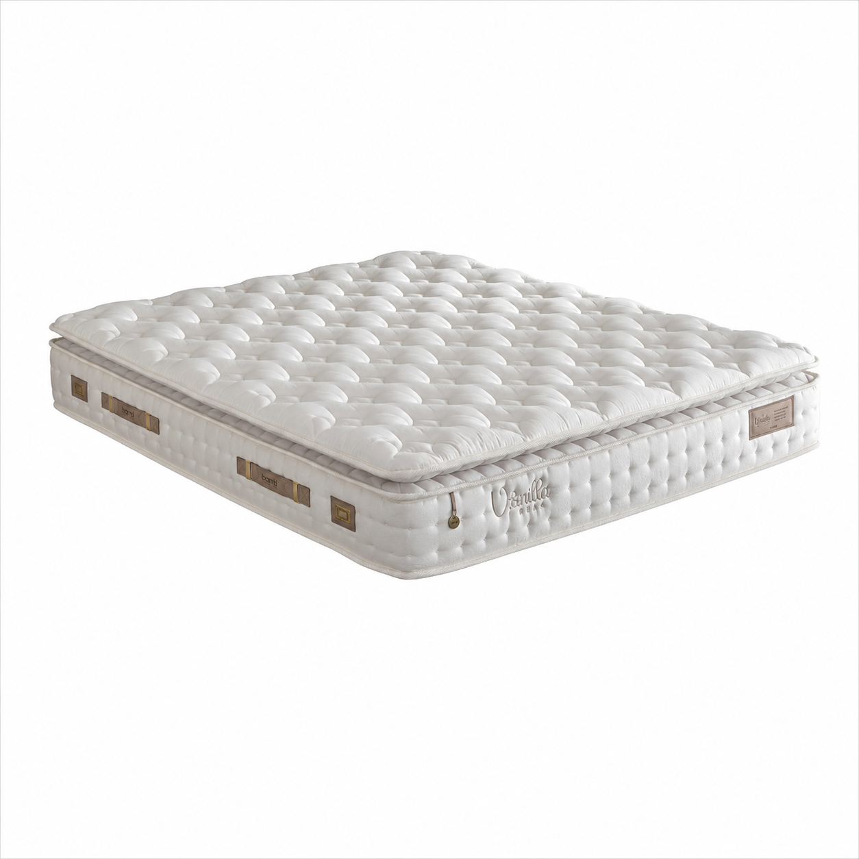 Bambi Vanilla Boxspring Bed Set H3 | Breathable Mattress & Storage