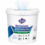 Lingettes nettoyantes pour surfaces parfumées au savon blanc Zipy (500 feuilles) XL 20x25 cm – Lingettes humides multi-surfaces, sans résidus, compatibles avec un balai, nettoyage hygiénique