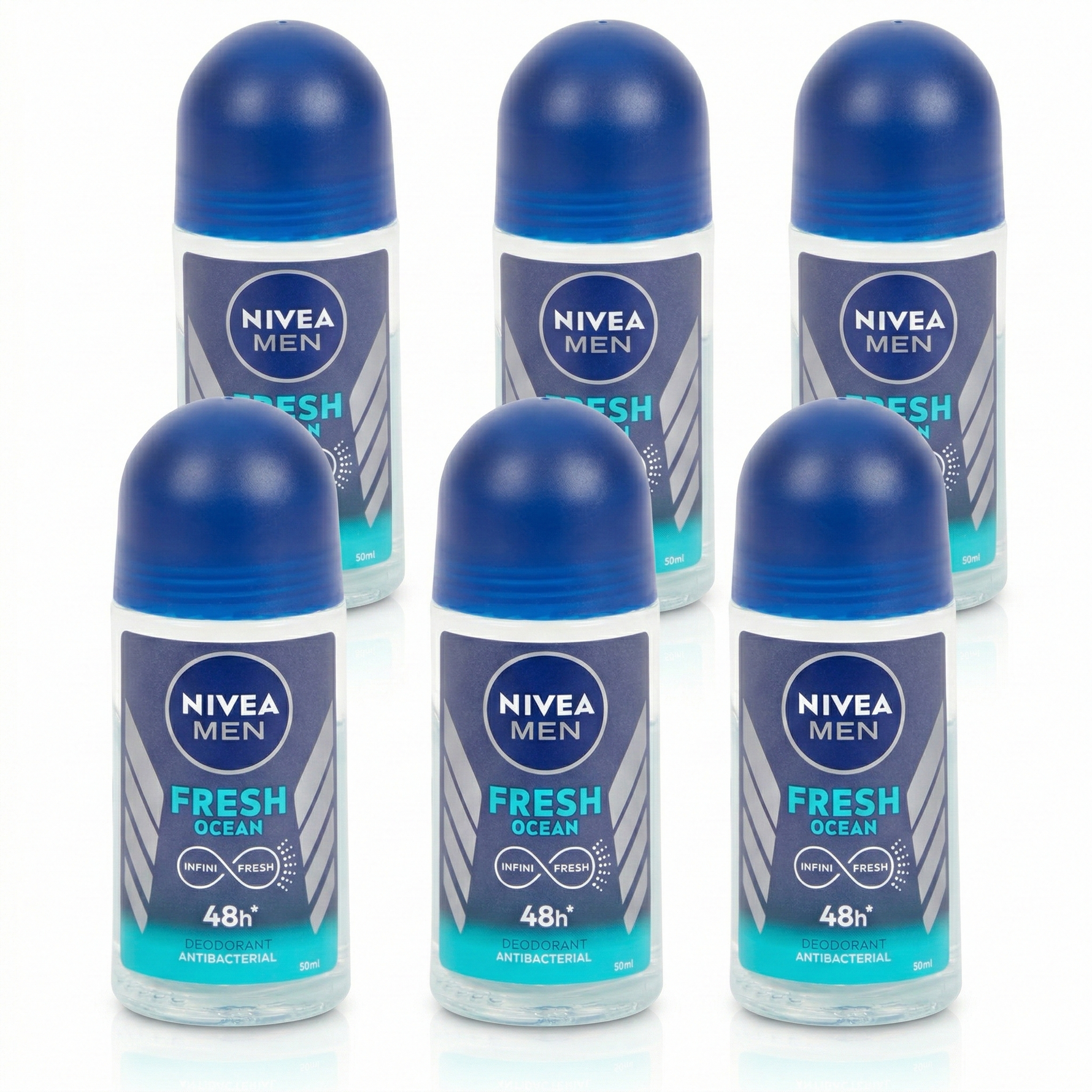 Nivea Men Deodorant - 48h Anti-Perspirant Protection - Pack of 6