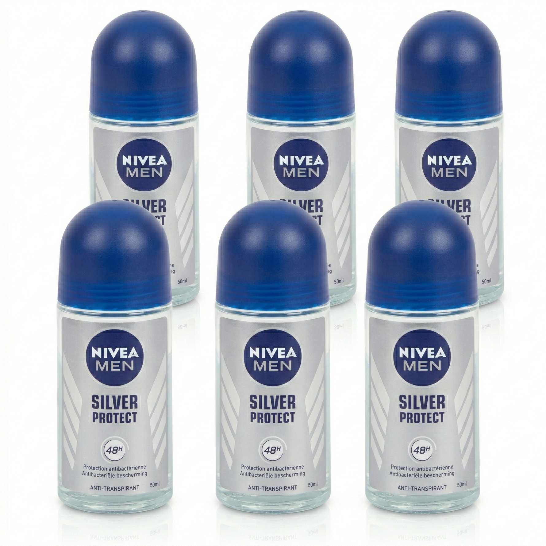 Nivea Men Deodorant - 48h Anti-Perspirant Protection - Pack of 6