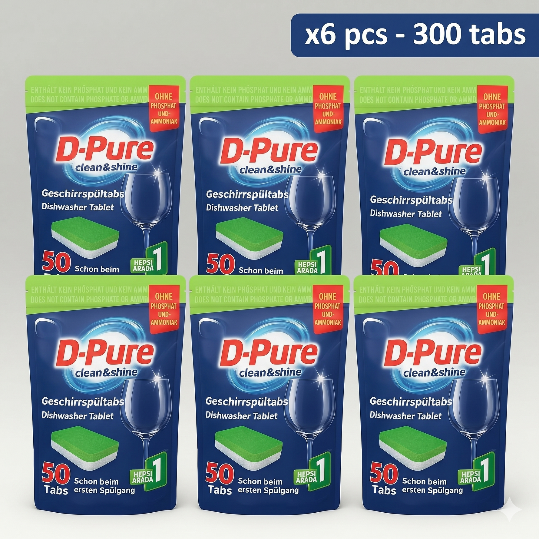 Tablettes Lave-Vaisselle Tout-en-Un Lot de 300 – Nettoyage Puissant, Brillance Sans Traces, Sans Phosphate & Éco-Responsables