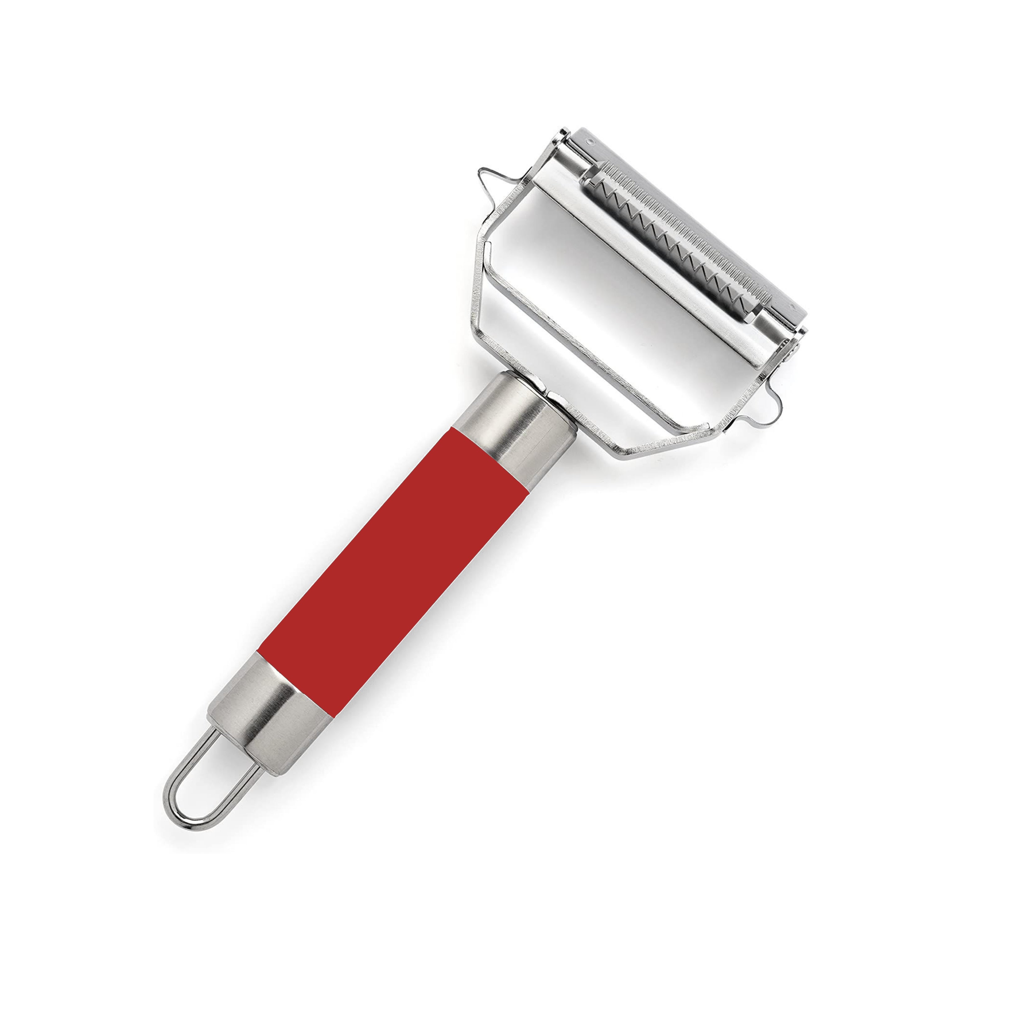 Ultra Sharp Stainless Steel Dual Julienne & Vegetable Peeler with Cleaning Brush & Rubber Grip