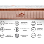 BAMBI - Matelas Hybride de Luxe Biosalt 33 cm – Ressorts Ensachés & Hyper Foam, Fermeté Moyenne H3, Soutien Orthopédique, Matelas Respirant en Tissu Premium