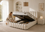 Bambi Vanilla Boxspring Bed Set H3 | Breathable Mattress & Storage