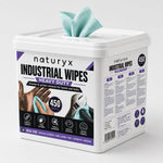 Naturyx Heavy-Duty Industrial Wipes – Grease & Grime Removal for Hands, Tools & Equipment – Low-Lint Formula, XXL Bucket (450 Wipes)