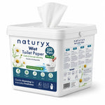 Naturyx Flushable Wet Toilet Paper with Chamomile Extract – Biodegradable Moist Wipes – XXL Bucket (550 Wipes)