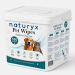 Naturyx Pet Wipes for Dogs & Cats – No-Rinse Cleansing for Paws, Fur & Outer Ears – XXL Bucket (550 Wipes)