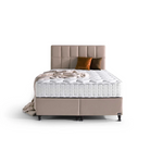 BAMBI - Ensemble de lit tapissier Golden Prime H3 – Lit de luxe avec rangement, matelas à ressorts ensachés premium et tête de lit rembourrée douce