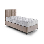 BAMBI - Ensemble de lit tapissier Golden Prime H3 – Lit de luxe avec rangement, matelas à ressorts ensachés premium et tête de lit rembourrée douce
