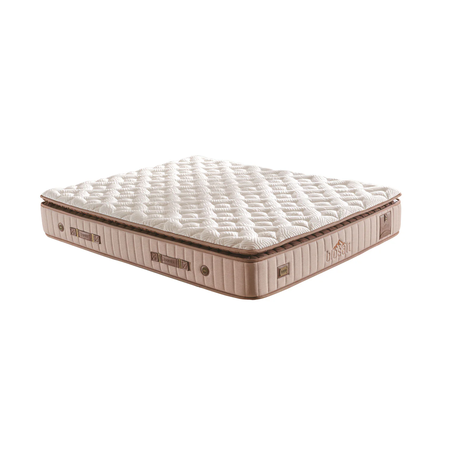 BAMBI - Matelas Hybride de Luxe Biosalt 33 cm – Ressorts Ensachés & Hyper Foam, Fermeté Moyenne H3, Soutien Orthopédique, Matelas Respirant en Tissu Premium