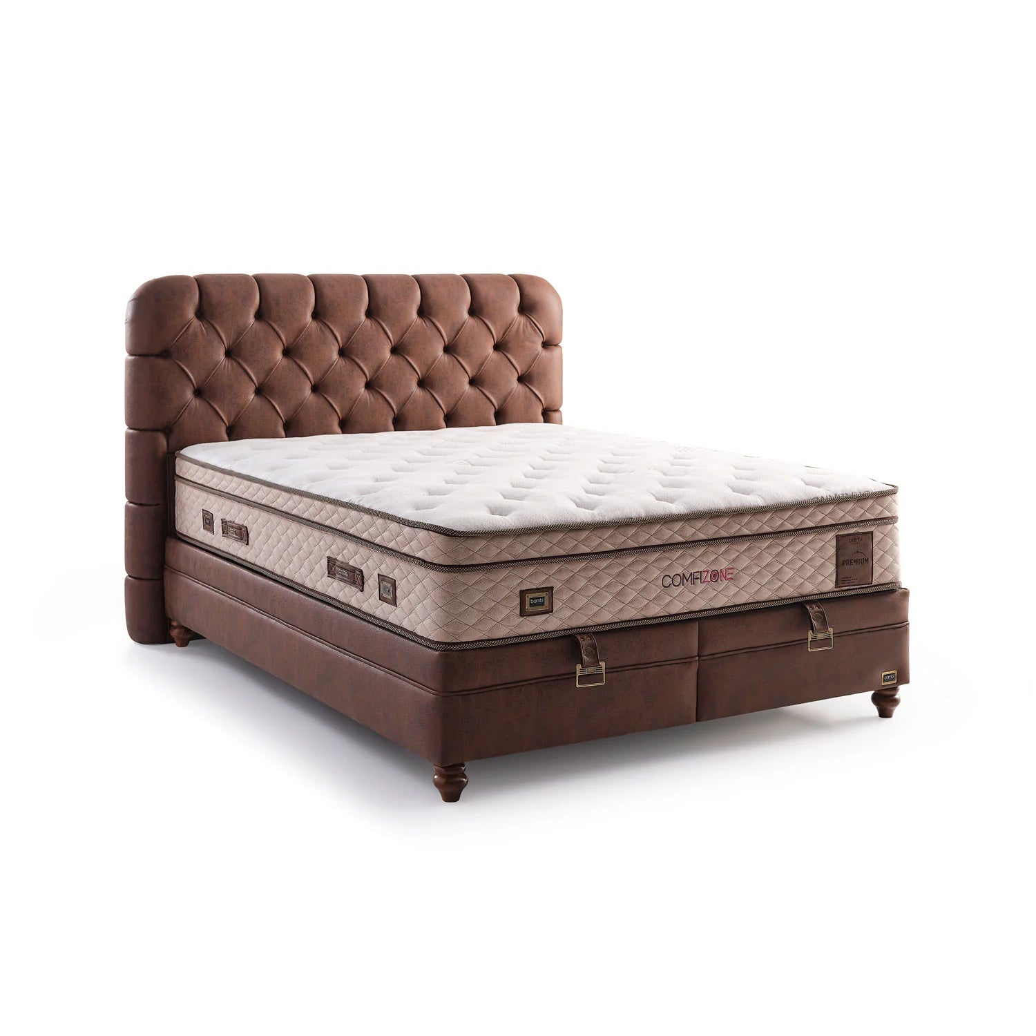 BAMBI - Matelas à ressorts ensachés Comfizone 33 cm – Fermeté réglable H2–H5, soutien orthopédique 7 zones