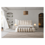 Bambi Vanilla Boxspring Bed Set H3 | Breathable Mattress & Storage