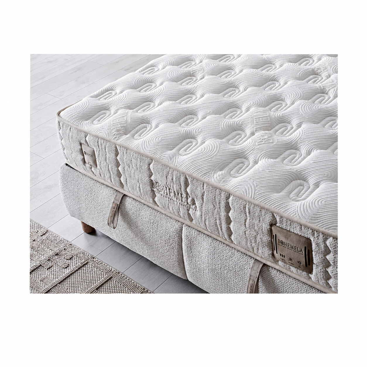 BAMBI Bohemela Boxspring Bed Set H3 | 7-Zone Mattress & Storage