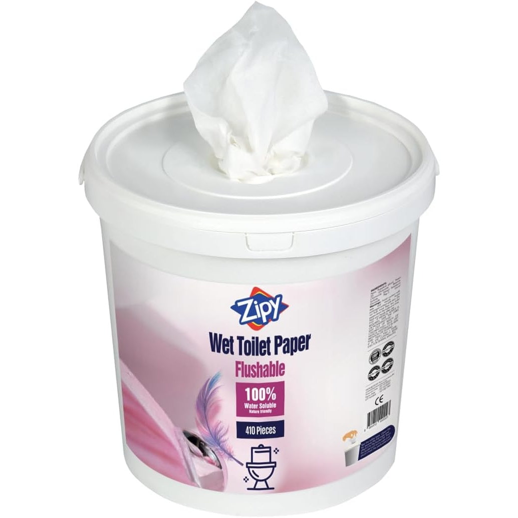 ZIPY Papier Toilette Humide Jetable (600 Lingettes) – Biodégradable, Sans Plastique, Soluble dans l'Eau, Doux pour les Peaux Sensibles – Pour Adultes, Enfants, Personnes Âgées et Animaux de Compagnie